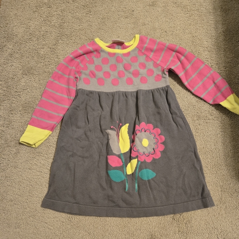 Hanna Andersson Spirits Bright Sweater Dress Antwerp Gray Size 100